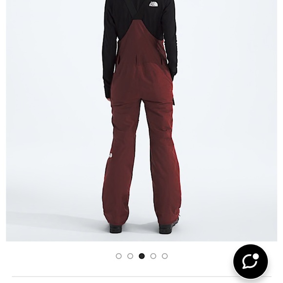 The North Face Maroon Snow Bib Overalls - Picture 2 of 5